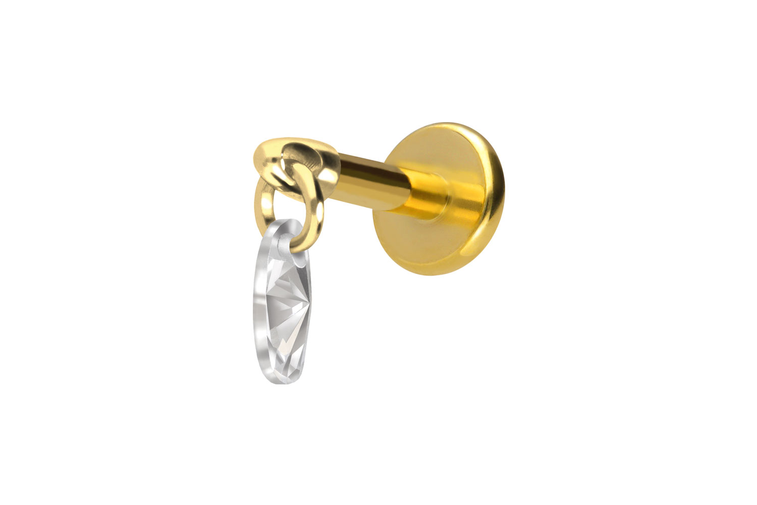 Titan Labret Piercing mit Innengewinde KRISTALLOVAL